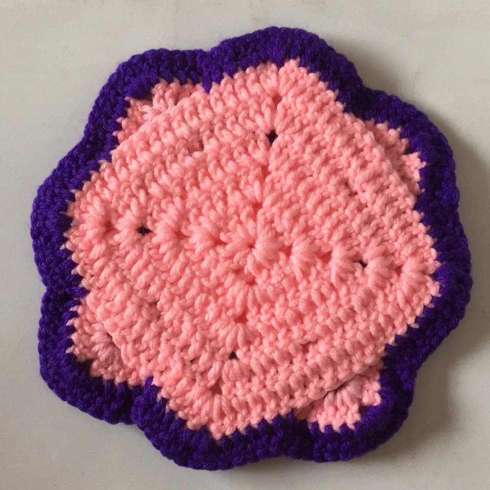 🐠 4 Handcrafted yarn pot holder/trivet/decoration